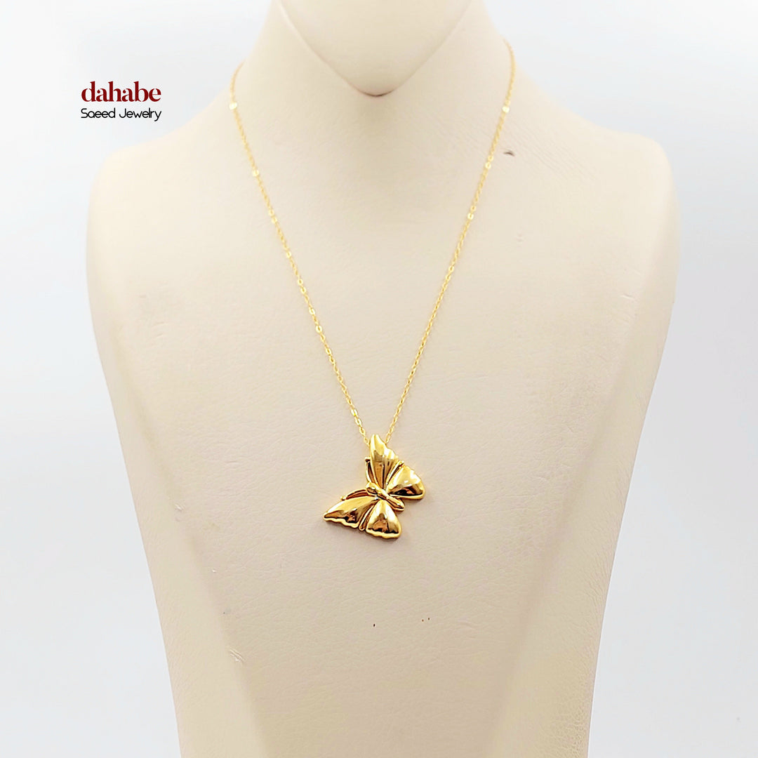 21K عقد فراشة اكسترا-مجوهرات الشيخ سعيد-Saeed Jewelry 
