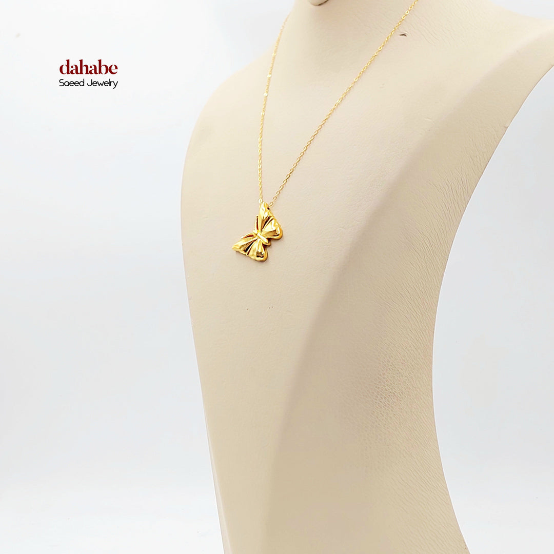 21K عقد فراشة اكسترا-مجوهرات الشيخ سعيد-Saeed Jewelry 