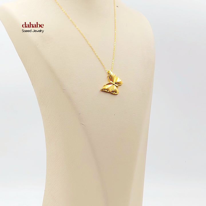 21K عقد فراشة اكسترا-مجوهرات الشيخ سعيد-Saeed Jewelry 