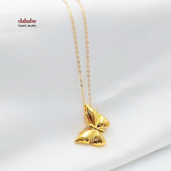 21K عقد فراشة اكسترا-مجوهرات الشيخ سعيد-Saeed Jewelry 