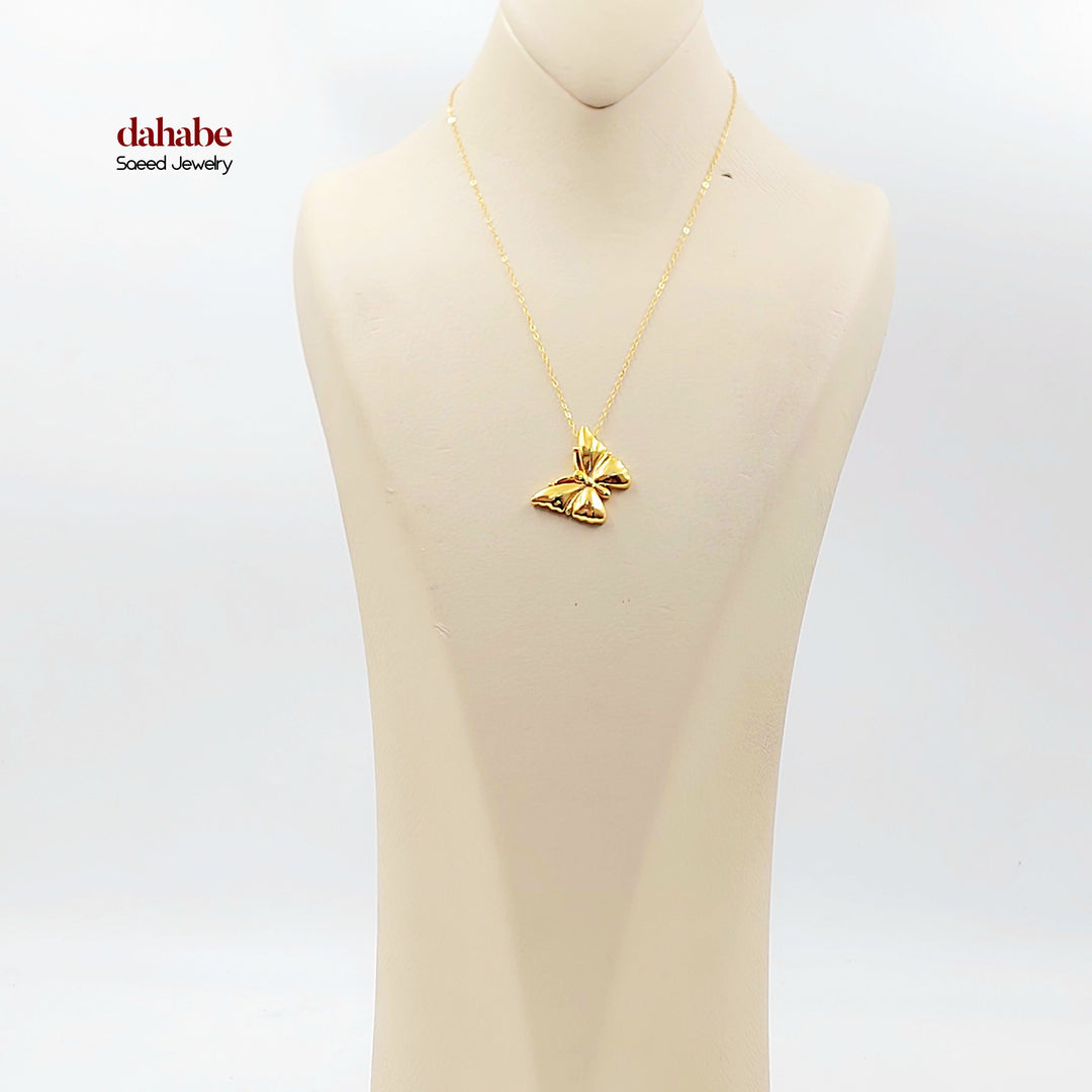 21K عقد فراشة اكسترا-مجوهرات الشيخ سعيد-Saeed Jewelry 