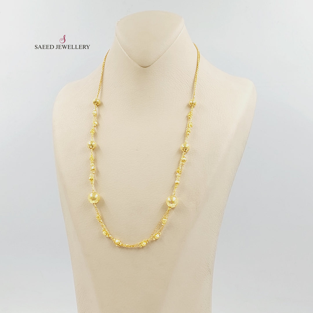 21K عقد طابات اكسترا-مجوهرات الشيخ سعيد-Saeed Jewelry 