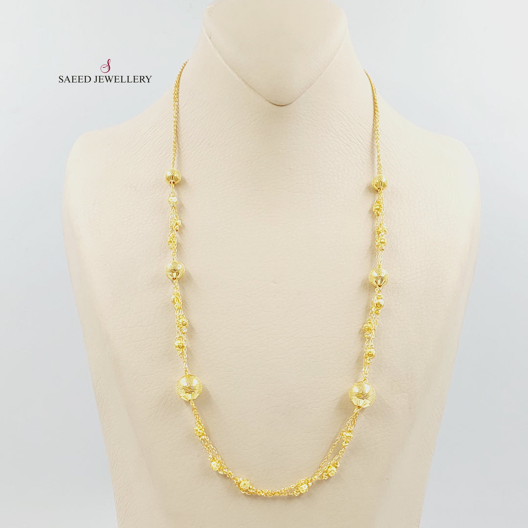 21K عقد طابات اكسترا-مجوهرات الشيخ سعيد-Saeed Jewelry 