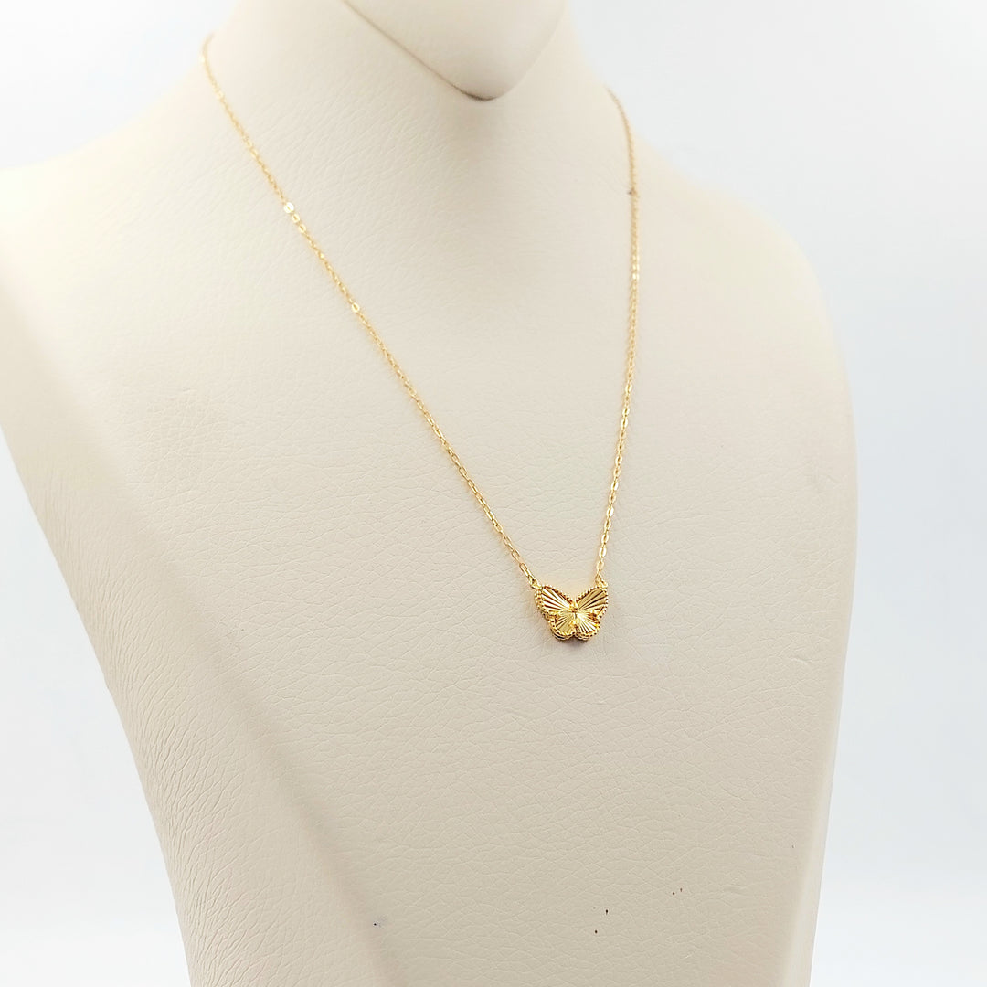 21K عقد فراشة اكسترا-مجوهرات الشيخ سعيد-Saeed Jewelry 