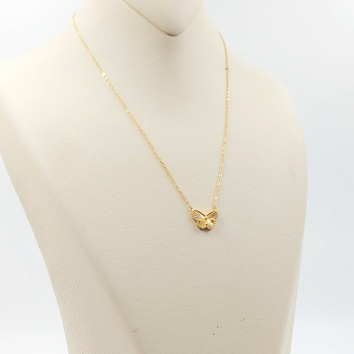 21K عقد فراشة اكسترا-مجوهرات الشيخ سعيد-Saeed Jewelry 