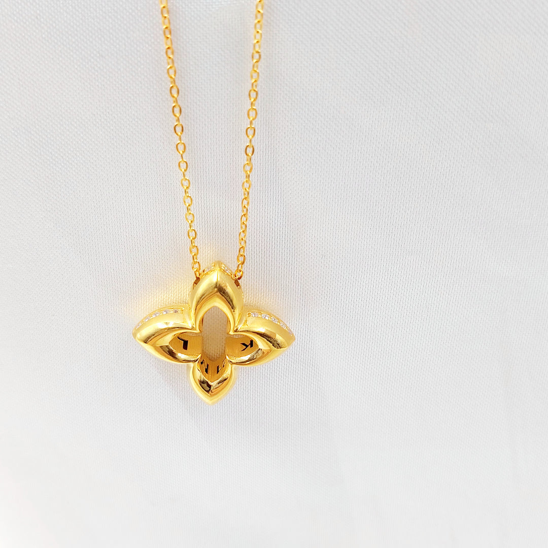 21K عقد وردة اكسترا-مجوهرات الشيخ سعيد-Saeed Jewelry 