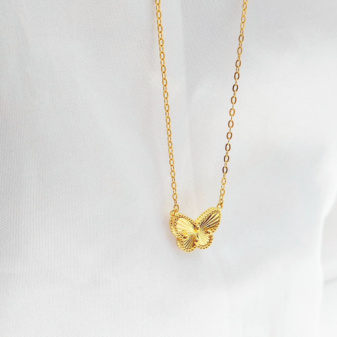 21K عقد فراشة اكسترا-مجوهرات الشيخ سعيد-Saeed Jewelry 