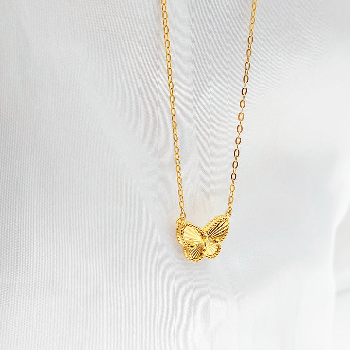 21K عقد فراشة اكسترا-مجوهرات الشيخ سعيد-Saeed Jewelry 