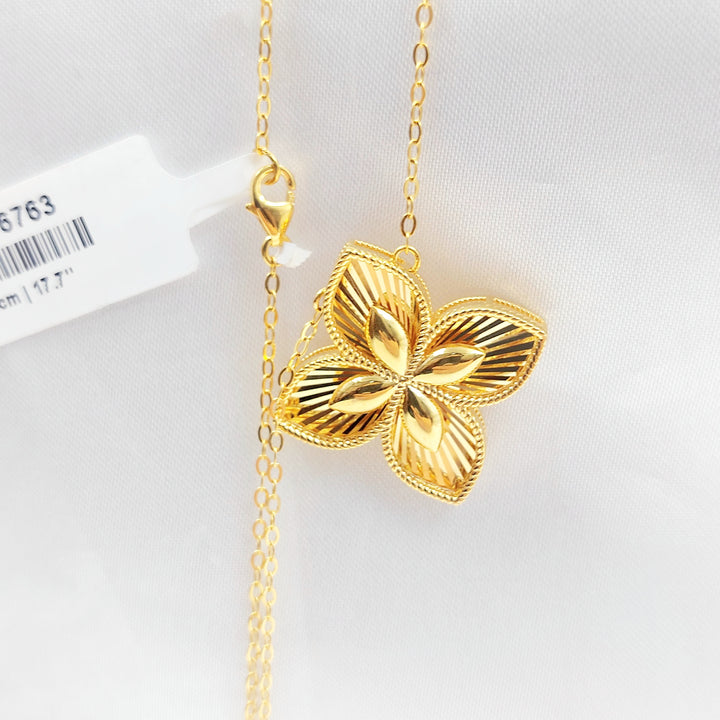 21K عقد وردة اكسترا-مجوهرات الشيخ سعيد-Saeed Jewelry 