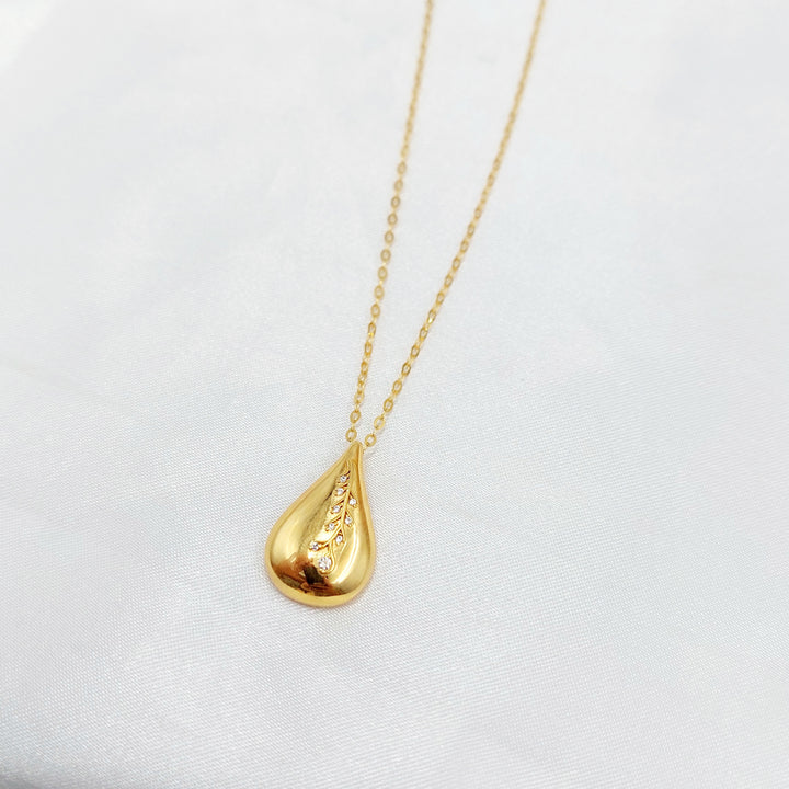 21K عقد دمعة اكسترا-مجوهرات الشيخ سعيد-Saeed Jewelry 