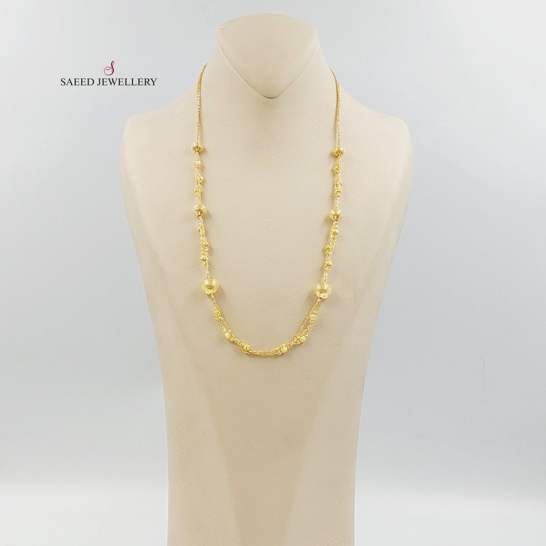 21K عقد طابات اكسترا-مجوهرات الشيخ سعيد-Saeed Jewelry 