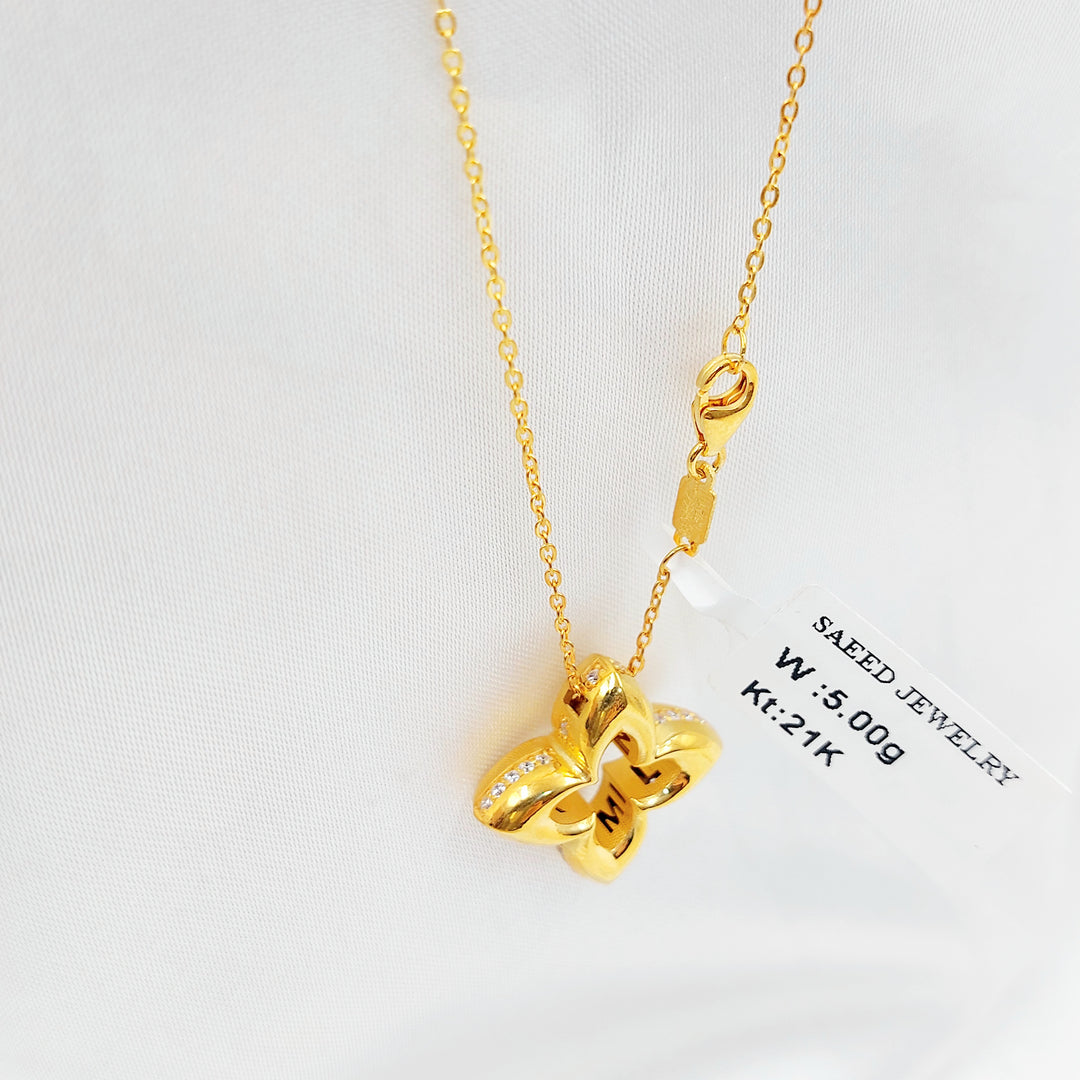 21K عقد وردة اكسترا-مجوهرات الشيخ سعيد-Saeed Jewelry 