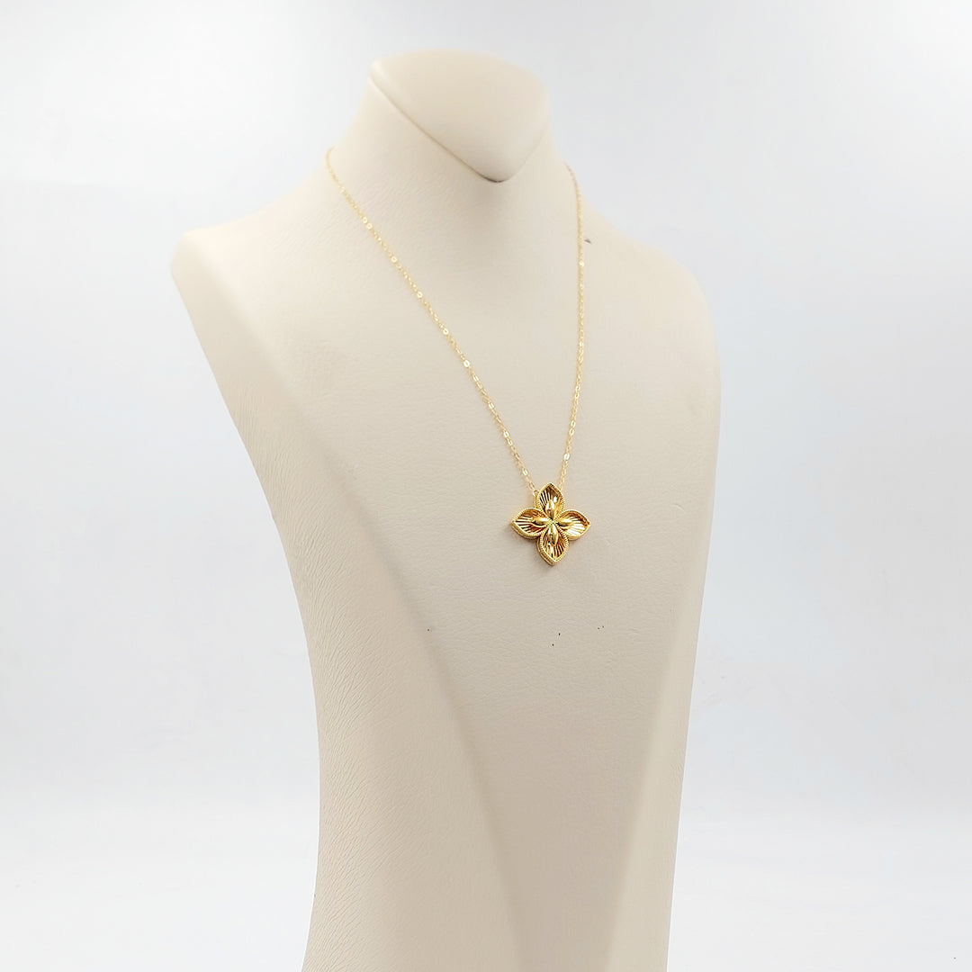 21K عقد وردة اكسترا-مجوهرات الشيخ سعيد-Saeed Jewelry 