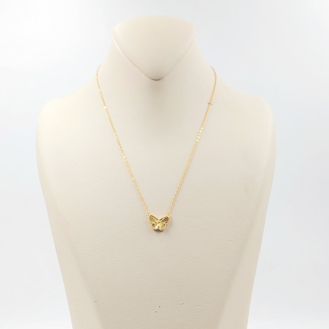 21K عقد فراشة اكسترا-مجوهرات الشيخ سعيد-Saeed Jewelry 