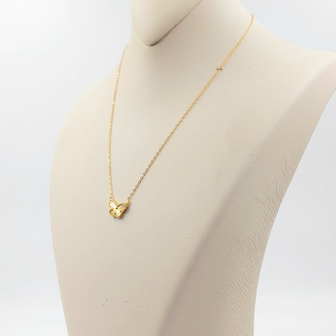 21K عقد فراشة اكسترا-مجوهرات الشيخ سعيد-Saeed Jewelry 