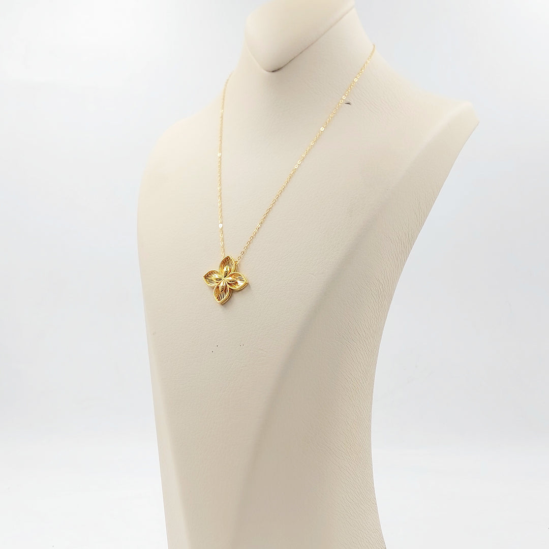 21K عقد وردة اكسترا-مجوهرات الشيخ سعيد-Saeed Jewelry 