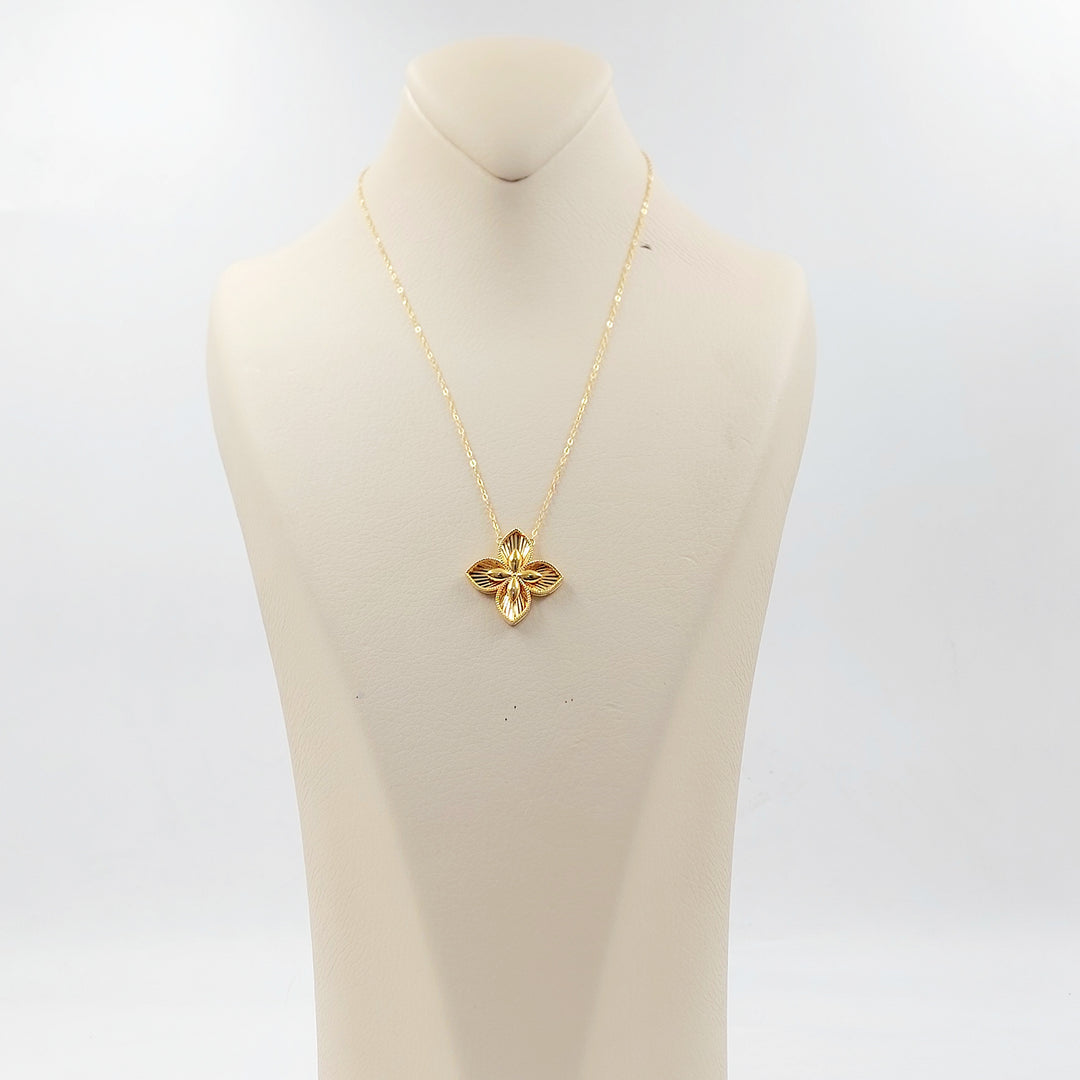 21K عقد وردة اكسترا-مجوهرات الشيخ سعيد-Saeed Jewelry 