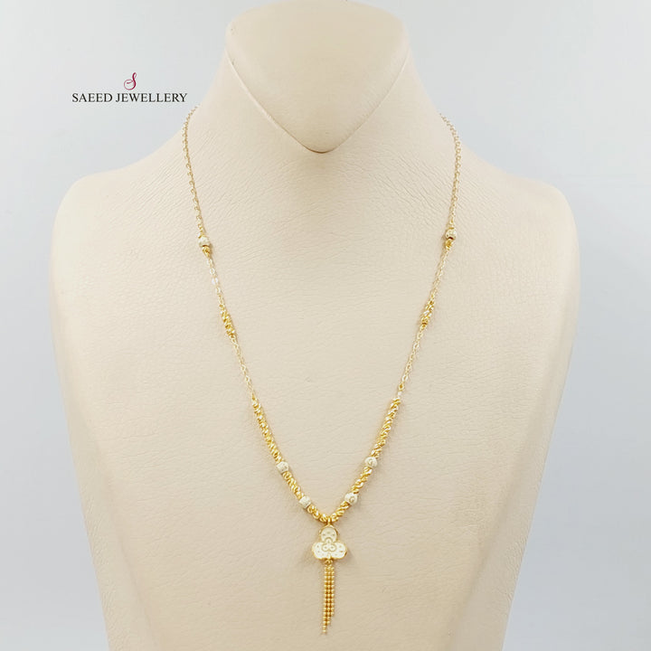 21K عقد مسبحة مينا-مجوهرات الشيخ سعيد-Saeed Jewelry 