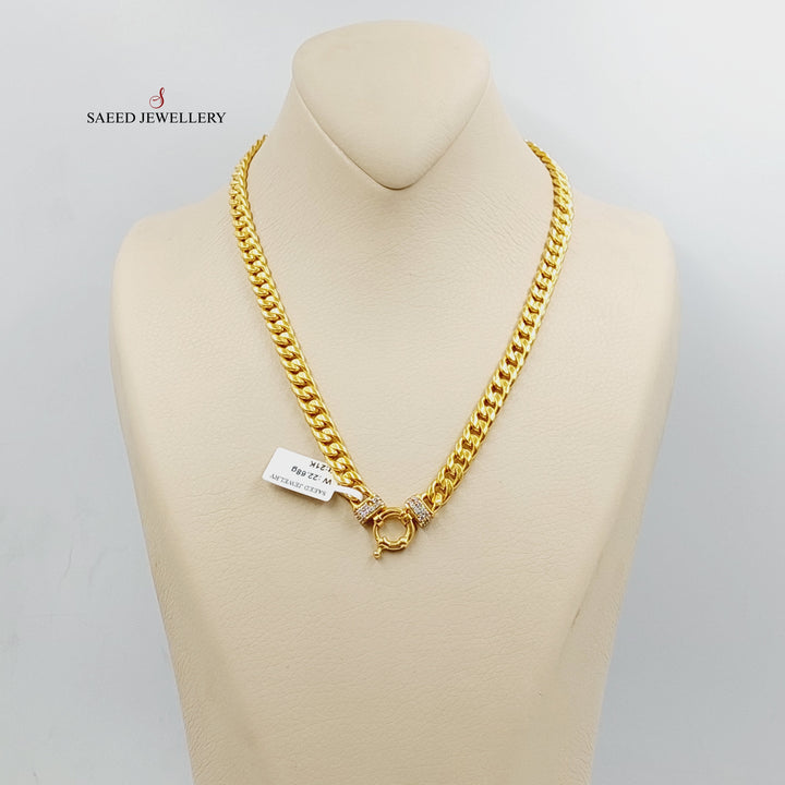 21K عقد جنزير مينا مرصع-مجوهرات الشيخ سعيد-Saeed Jewelry 