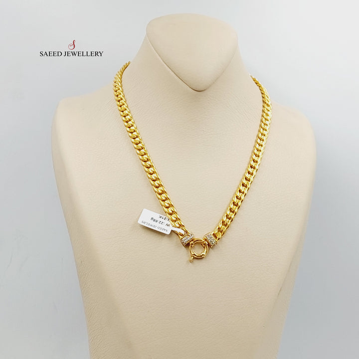 21K عقد جنزير مينا مرصع-مجوهرات الشيخ سعيد-Saeed Jewelry 