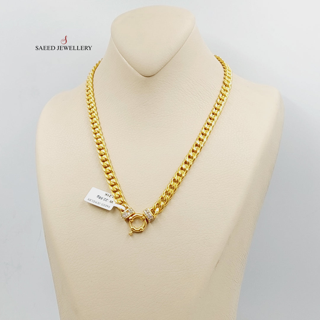 21K عقد جنزير مينا مرصع-مجوهرات الشيخ سعيد-Saeed Jewelry 