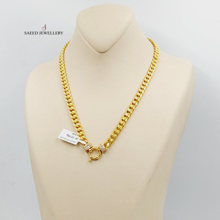 21K عقد جنزير مينا مرصع-مجوهرات الشيخ سعيد-Saeed Jewelry 