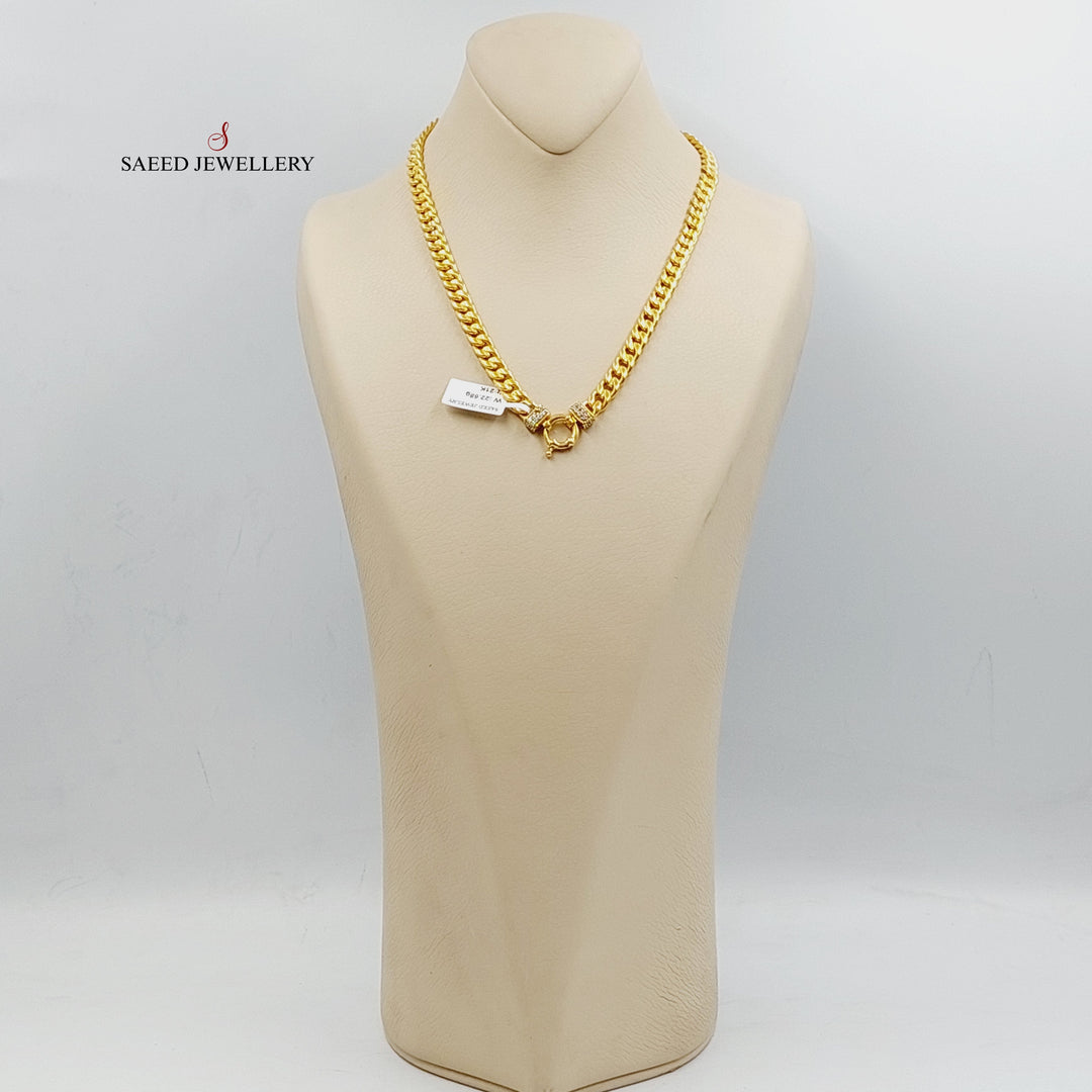 21K عقد جنزير مينا مرصع-مجوهرات الشيخ سعيد-Saeed Jewelry 