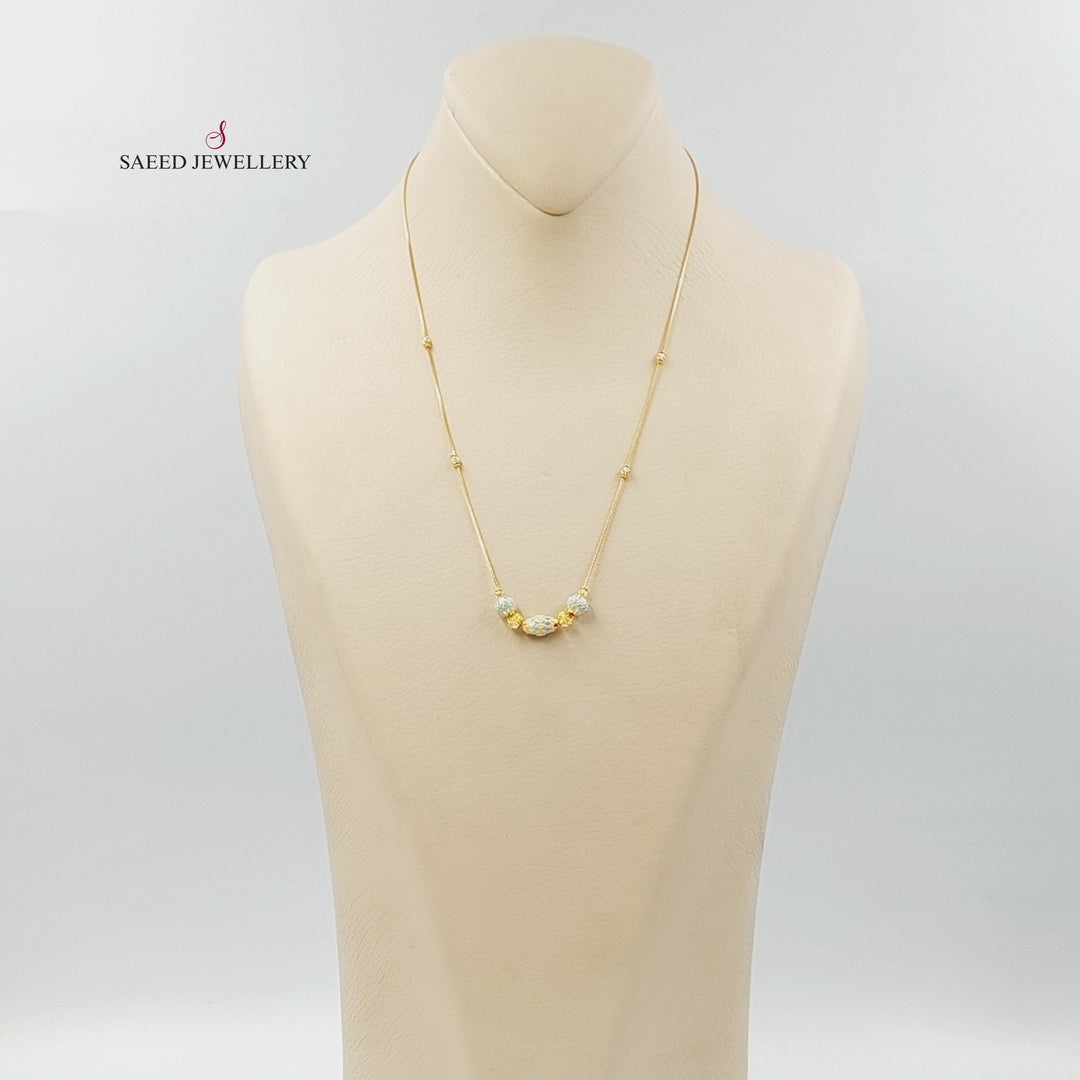 21K عقد مسبحة مينا-مجوهرات الشيخ سعيد-Saeed Jewelry 