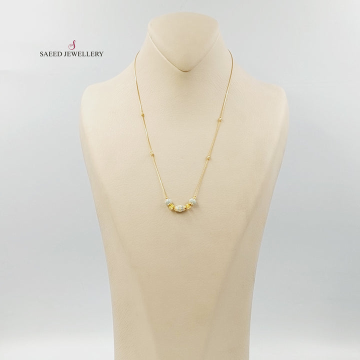 21K عقد مسبحة مينا-مجوهرات الشيخ سعيد-Saeed Jewelry 