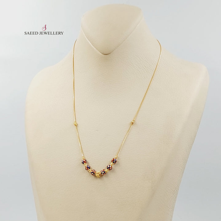 21K عقد مسبحة مينا-مجوهرات الشيخ سعيد-Saeed Jewelry 