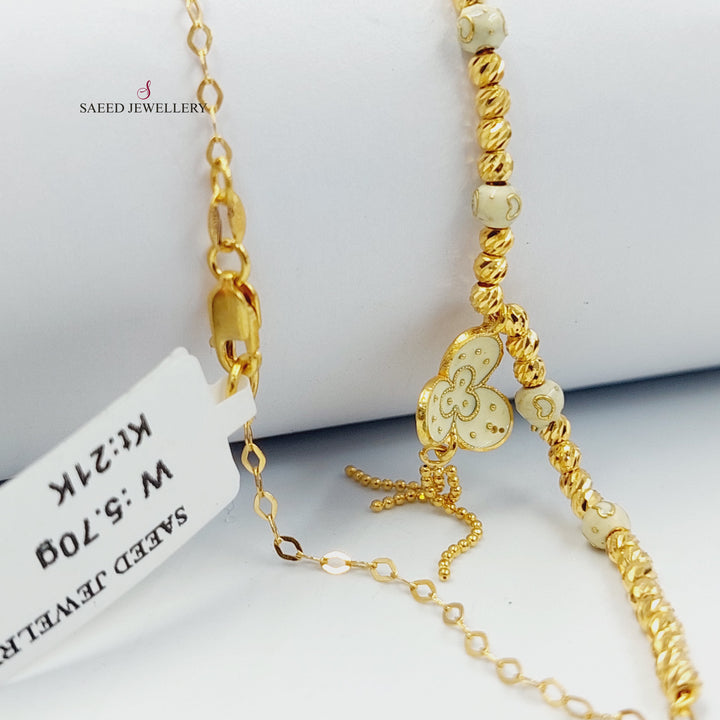 21K عقد مسبحة مينا-مجوهرات الشيخ سعيد-Saeed Jewelry 