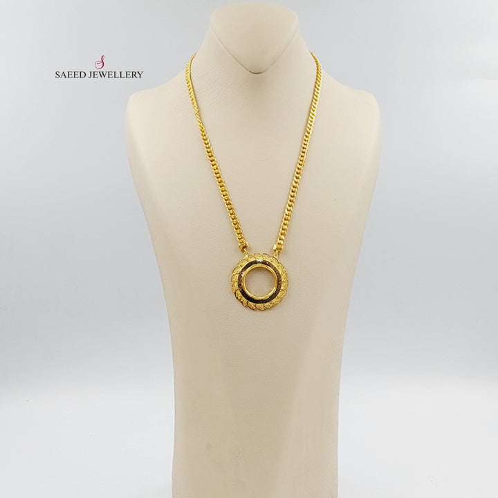 21K عقد برواز مينا-مجوهرات الشيخ سعيد-Saeed Jewelry 