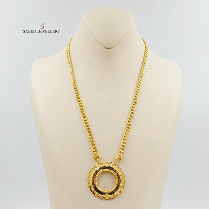 21K عقد برواز مينا-مجوهرات الشيخ سعيد-Saeed Jewelry 