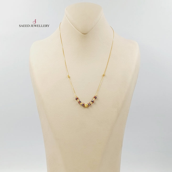 21K عقد مسبحة مينا-مجوهرات الشيخ سعيد-Saeed Jewelry 