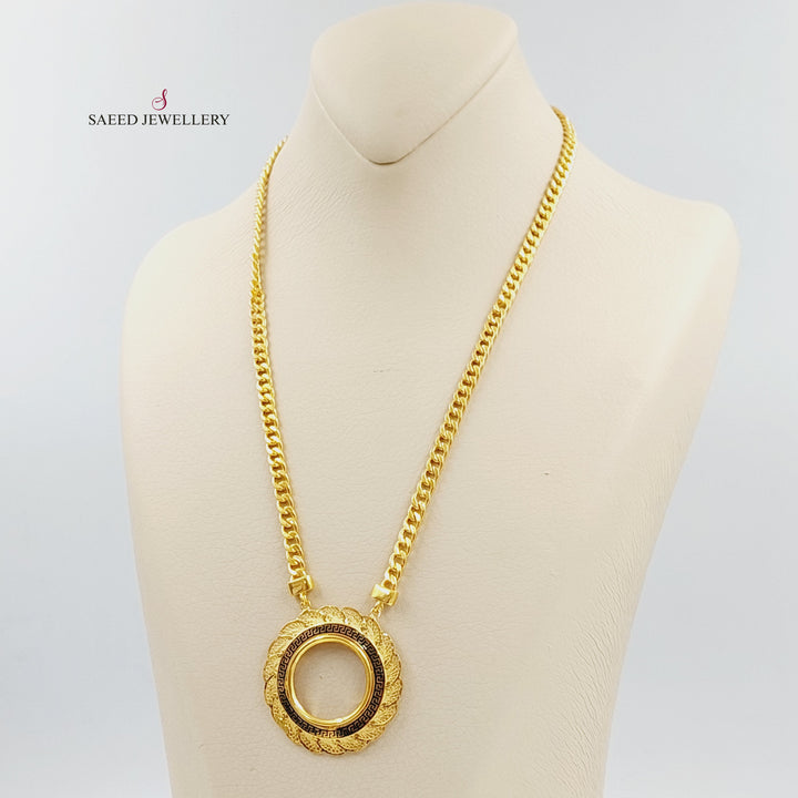 21K عقد برواز مينا-مجوهرات الشيخ سعيد-Saeed Jewelry 