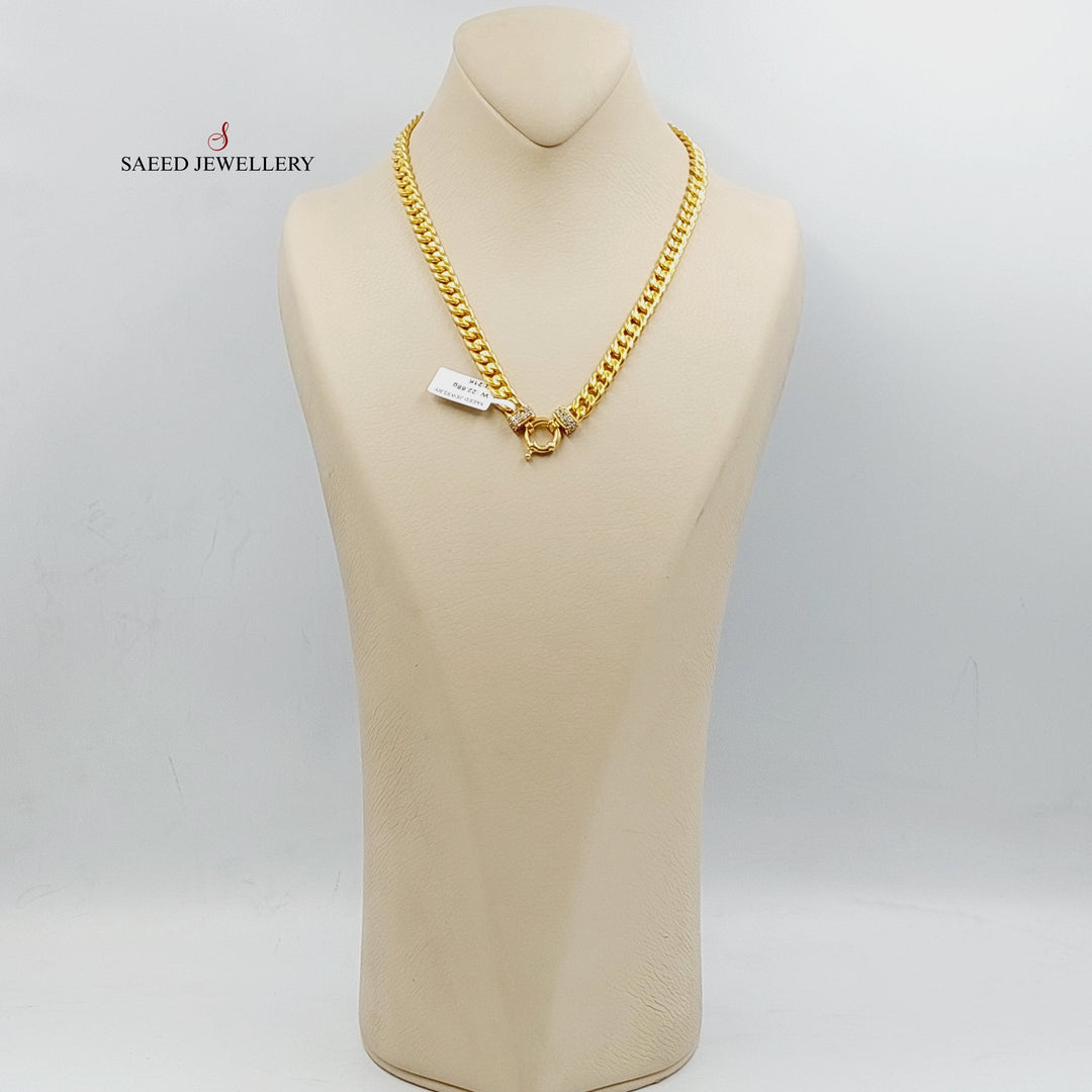 21K عقد جنزير مينا مرصع-مجوهرات الشيخ سعيد-Saeed Jewelry 