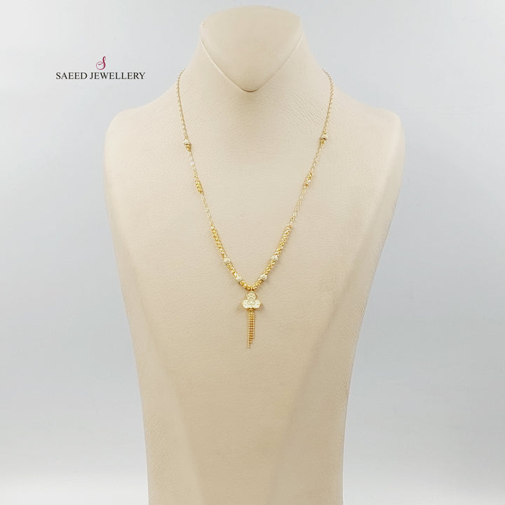 21K عقد مسبحة مينا-مجوهرات الشيخ سعيد-Saeed Jewelry 