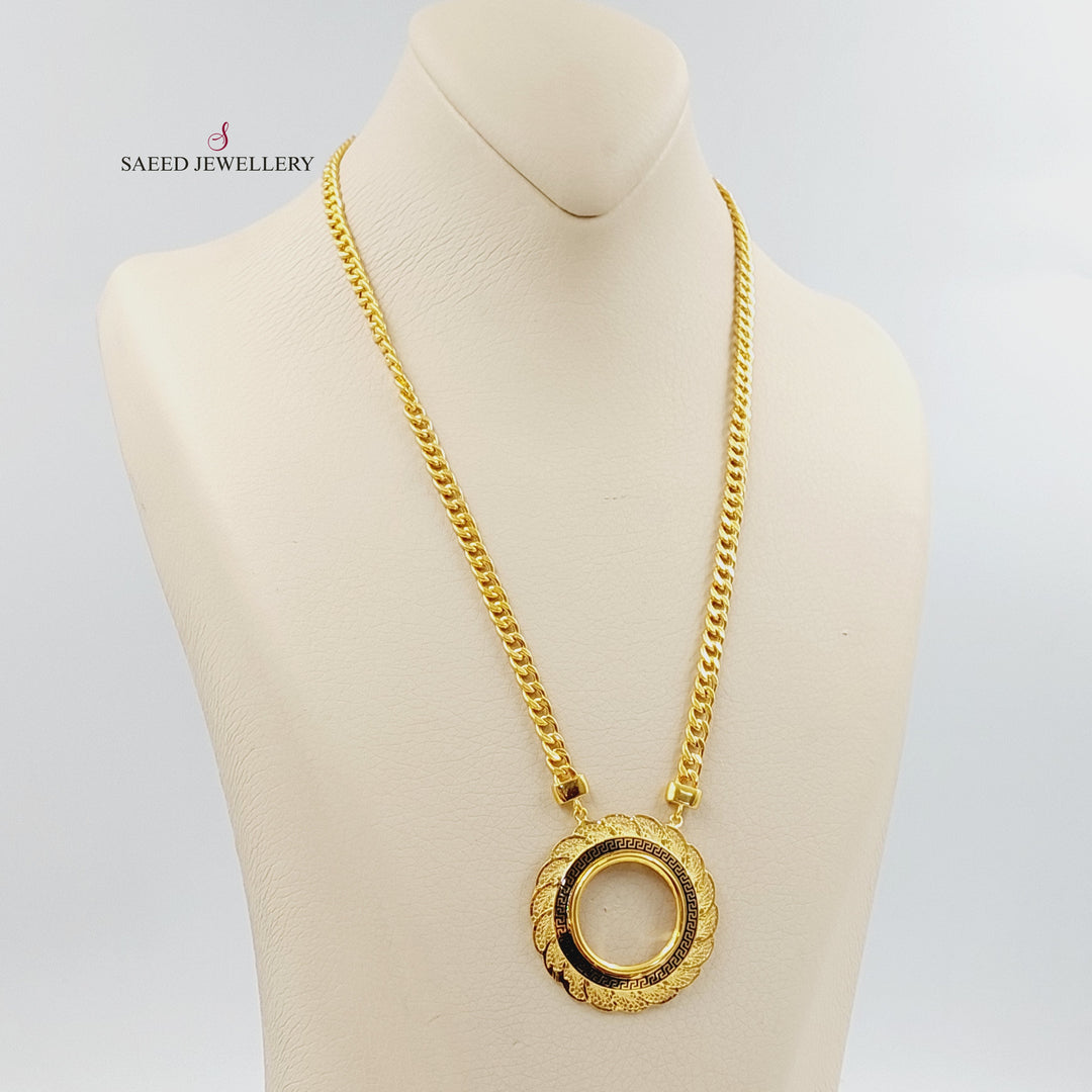 21K عقد برواز مينا-مجوهرات الشيخ سعيد-Saeed Jewelry 