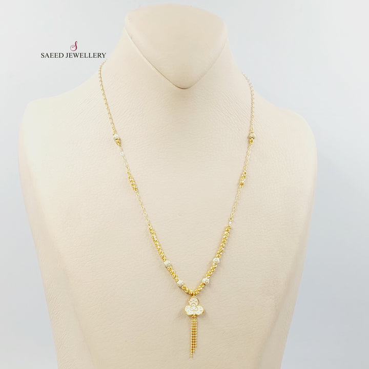 21K عقد مسبحة مينا-مجوهرات الشيخ سعيد-Saeed Jewelry 