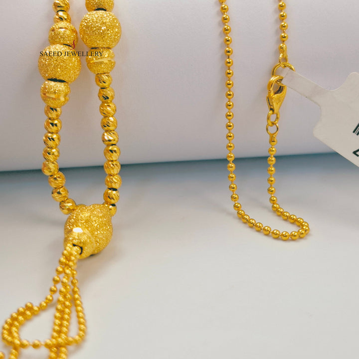 21K عقد مسبحة نقش-مجوهرات الشيخ سعيد-Saeed Jewelry 