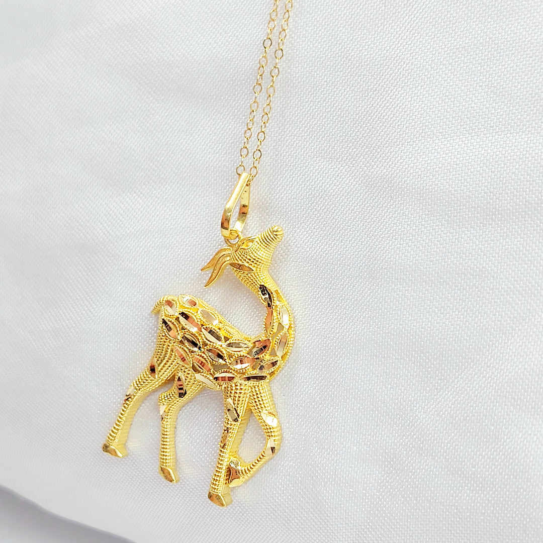 21K عقد غزال-مجوهرات الشيخ سعيد-Saeed Jewelry 