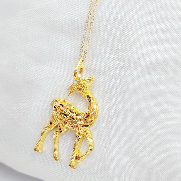 21K عقد غزال-مجوهرات الشيخ سعيد-Saeed Jewelry 