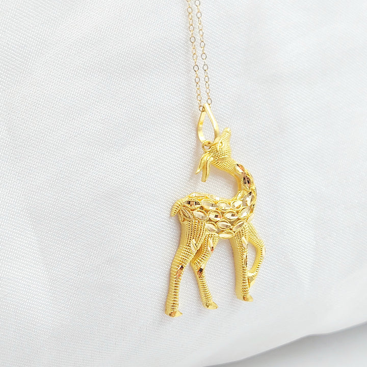 21K عقد غزال-مجوهرات الشيخ سعيد-Saeed Jewelry 