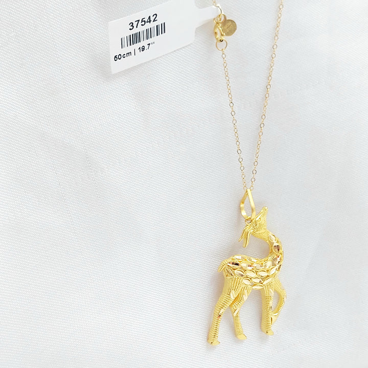 21K عقد غزال-مجوهرات الشيخ سعيد-Saeed Jewelry 