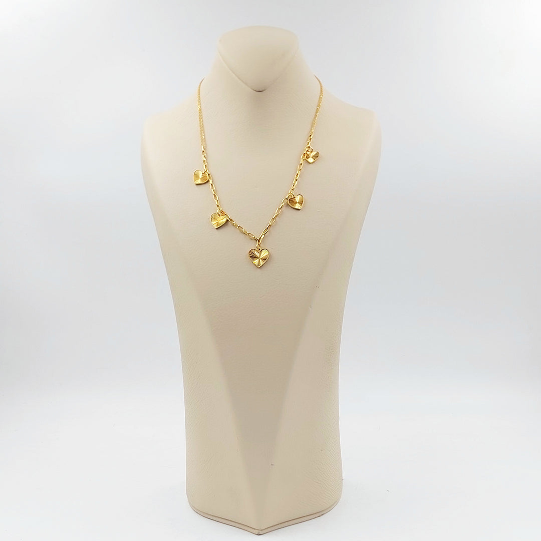 21K عقد فرفشة قلب-مجوهرات الشيخ سعيد-Saeed Jewelry 