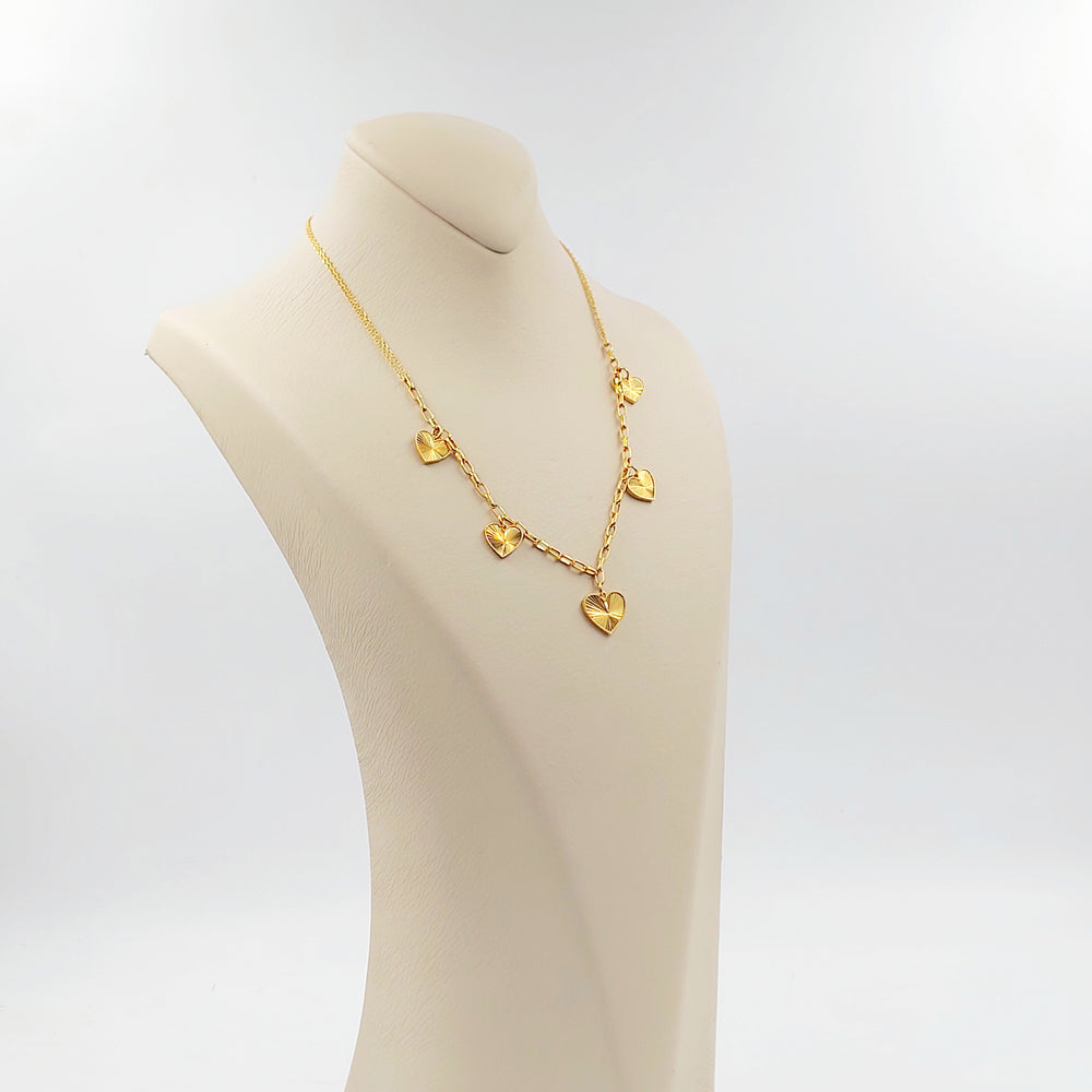 21K عقد فرفشة قلب-مجوهرات الشيخ سعيد-Saeed Jewelry 