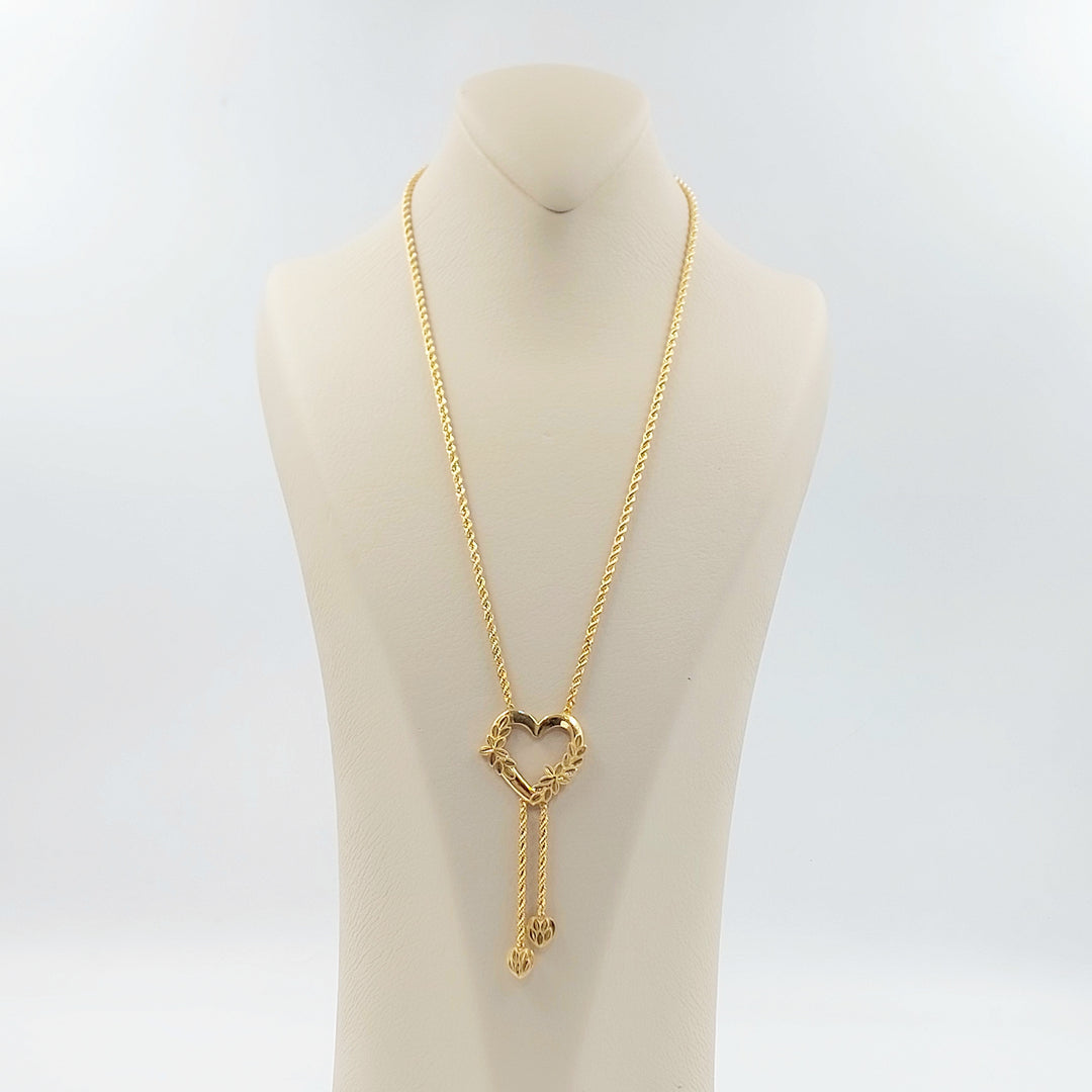 21K عقد مسبحة قلب-مجوهرات الشيخ سعيد-Saeed Jewelry 