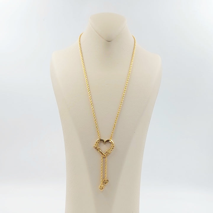 21K عقد مسبحة قلب-مجوهرات الشيخ سعيد-Saeed Jewelry 