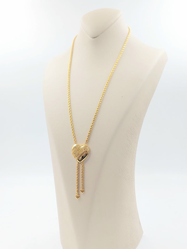 21K عقد مسبحة قلب-مجوهرات الشيخ سعيد-Saeed Jewelry 