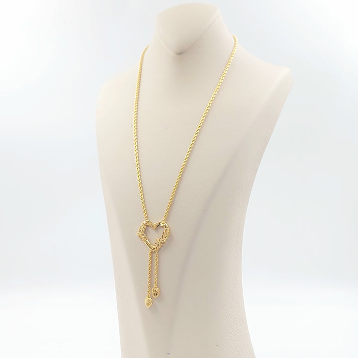 21K عقد مسبحة قلب-مجوهرات الشيخ سعيد-Saeed Jewelry 